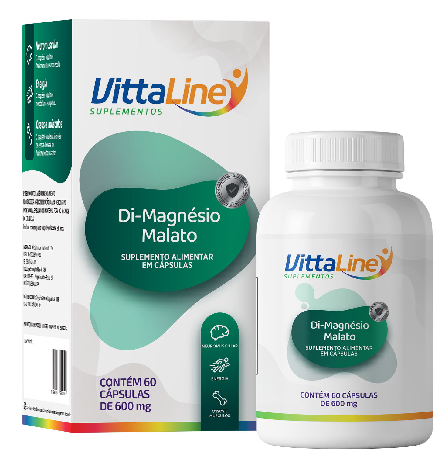 Vittaline Di-Magnésio Malato c/ 60 cáps.